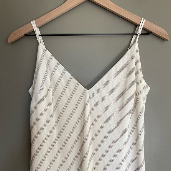 FRAME Striped Bias Slip Dress Size Small Cream Tan Maxi Midi Chic Sexy Neutrals - Picture 6 of 16